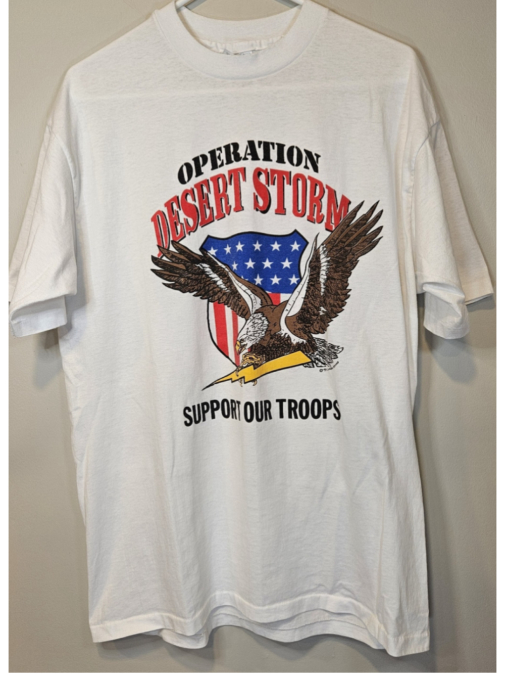 Vintage 1991 Operation Desert Storm T Shirt Hanes USA Eagle XL